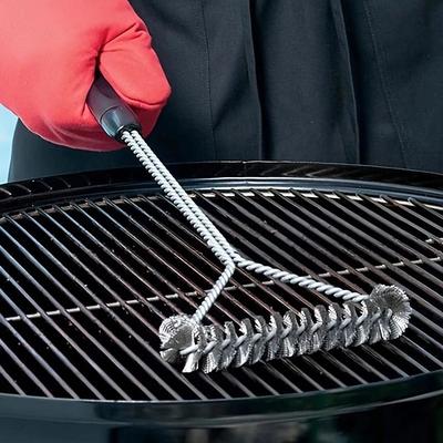 Grill Cleaning Brush, Long-handled Y-shaped Curling Brush, Suitable For Outdoor BBQ