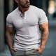 Men's Henley Shirt Men Ribbed Knit Collar Tee Tee Top Plain Pit Strip Henley Street Vacation Short Sleeves Clothing Apparel Fashion Designer Basic