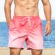 Men's Board Shorts Summer Shorts Beach Shorts Pool Summer Beach Swimming Soft Comfortable Pocket Drawstring Elastic Waist Gradient Short Gymnatics Casual Activewear Pink Red