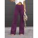 Women's Bell Corduroy Flare Pants Bottom Trousers Full Length Pocket High Waist Fashion Streetwear Christmas Xmas Wine Black S M Winter Autumn Fall