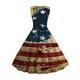 Women's Retro 1950s Vintage Tea Dresses Midi Dress Daily Date Ruched Print American Flag Crew Neck Sleeveless Slim Summer Spring 2023 Black White S M L XL