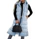 Women's Puffer Vest Long Winter Coat Sleeveless Hooded Jacket Thermal Warm Parka Windproof Gilet Zipper Outerwear Fall