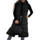 Women's Puffer Vest Long Winter Coat Sleeveless Hooded Jacket Thermal Warm Parka Windproof Gilet Zipper Outerwear Fall