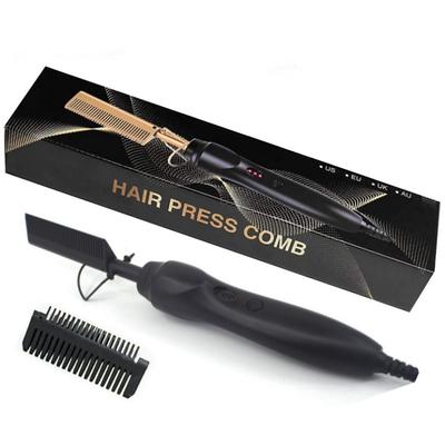 2 in 1 Hot Comb Hair Straightener Flat Irons Straightening Wet Dry Dual Use Brush Electric Heating Comb Hair Straight Styler Hair Curler