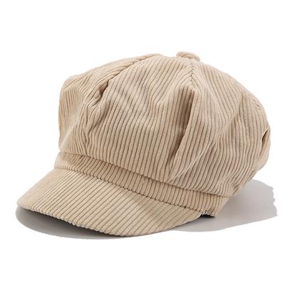 1PCS Solid Color Women Beret Spring Autumn Newsboy Hat Vintage Corduroy Elasticity Peaked Cap Painter Hat