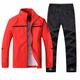 Men's Tracksuit Sweatsuit 2 Piece Full Zip Street Winter Long Sleeve Mesh Thermal Warm Windproof Breathable Gym Workout Running Jogging Sportswear Activewear Striped Dark Grey Dark Blue Red / Jacket