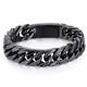 mens chain bracelet 316l stainless steel black punk double curb cuban rombo link 14mm fits 7inch wrist