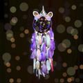 Unicorn Dream Catcher with Colorful LED Light for Girls Boys Bedroom Wall Decor Hanging Ornament Festival Gift (Pink)