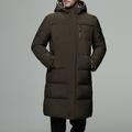 Men's Winter Coat Down Jacket Cardigan Long Daily Wear Vacation To-Go Casual / Daily Winter Solid / Plain Color Black Green Gray Puffer Jacket