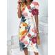 Women's Sheath Dress Wrap Dress Print Dress Floral Print Asymmetrical V Neck Midi Dress Daily Date Short Sleeve Summer Spring