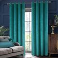 Blackout Curtain Drapes Velvet Farmhouse Grommet/Eyelet Curtain Panels For Living Room Bedroom Door Kitchen Window Treatments Thermal Insulated Room Darkening