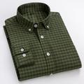 Men's Dress Shirt Plaid Shirt Button Down Shirt Collared Shirt Oxford Shirt Army Green Blue Green Long Sleeve Plaid / Check Turndown Spring Fall Wedding Work Clothing Apparel Button-Down