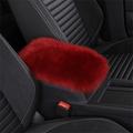 Auto Center Console Cover Pad Universal Fit for SUV/Truck/Car Genuine Sheepskin Wool Fur Car Armrest Seat Box Cover Furry Fluffy Auto Armrest Cover Protector