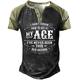 Men's T shirt Tee Henley Shirt Tee Slogan T Shirts Vintage Shirt Vintage Sports Fashion Shirt Graphic Color Block Letter Act My Age Short Sleeve Shirt Black Light Green Blue Casual Daily Holiday