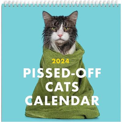 2024 Pissed-Off Cat Calendar - 12 Month Angry Cat Calendar, Ugly Cat Planner Wall Calendar, Major Holidays and Fun Occasions, Trendy Wall Calendar for Creative Cat Lovers