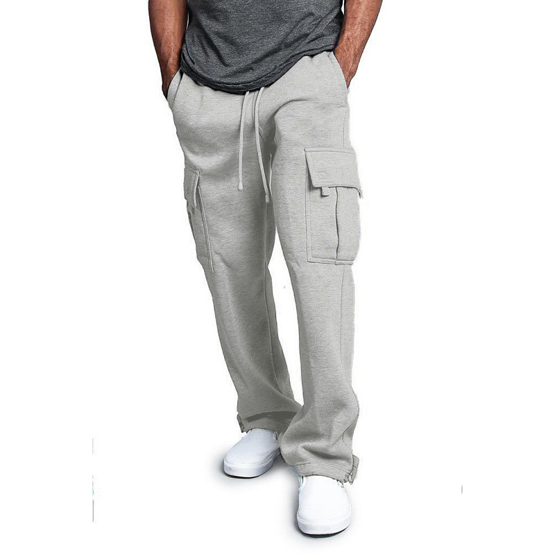 Men's Cargo Pants Sweatpants Joggers Trousers Cargo Sweatpants Wide Leg Solid Color Full Length Sports Outdoor Daily Classic Casual Loose Fit Black White