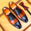 Men's Oxfords Formal Shoes Brogue Dress Shoes British Gentleman Office Career Party Evening Leather Italian Full-Grain Cowhide Comfortable Slip Resistant Lace-up Black orange Coffee blue Green