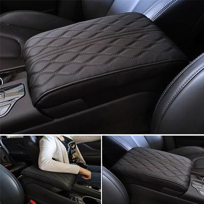 1 Pcs Wave Embroider PU Leather Car Armrest Mat Center Console Arm Rest Protection Cushion Auto Armrests Storage Box Cover Pad