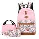 Women's Backpack School Bag Bookbag Commuter Backpack School Daily Solid Color Color Block Floral Print Oxford Large Capacity Durable Anti-Dust Zipper Pink
