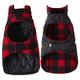 Dog Coat,Dog Vest Plaid Check Ordinary Outdoor Winter Dog Clothes Puppy Clothes Dog Outfits Warm Black / Red Costume for Girl and Boy Dog Fleece S M L