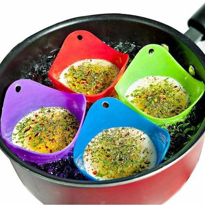 4pcs Silicone Egg Cooker, Kitchen Cooking Tool 2.55x3.54inch