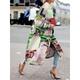 Women's Overcoat Winter Long Pea Coat Butterfly Abstract Print Trench Coat Fall Open Front Lapel Coat Oversized Casual Jacket Long Sleeve Floral Color Block