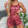 Women'S Sexy Camisole Pajama Print Alphabet Homewear Set Home Outfits