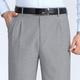 Men's Dress Pants Trousers Pleated Pants Zipper Pocket Straight Leg Plain Comfort Breathable Ankle-Length Wedding Office Work Fashion Chic Modern Gray Green Smoky gray Micro-elastic