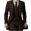 Green/Black/Dark Navy Men's Tweed Wedding Suits Vintage 3 Piece Plus Size Solid Colored Slim Fit Single Breasted One-button 2024