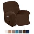 Sofa Cover Stretch Recliner Chair Cover Slipcover Velvet 2 Seater Loveeseat White Grey/Gray Blue with Pocket Plain Solid Color Soft Durable Washable