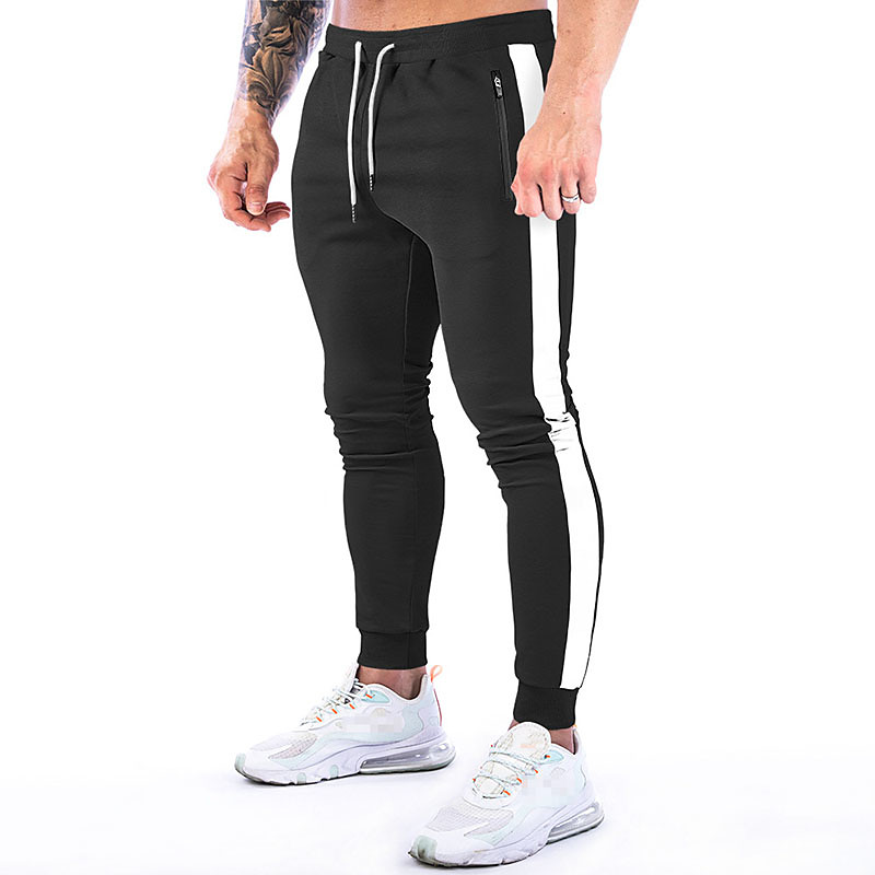 Men's Joggers Drawstring Zipper Pocket Pants / Trousers Athletic Athleisure Spring Fall Winter Cotton Soft Moisture Wicking Breathable Gym Workout Training Exercise Sportswear Activewear Stripes