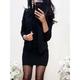 Women's Two Piece Dress Set Work Dress And Jacket Set Sheath Dress Office Work Work Elegant Patchwork Mini Dress Crew Neck Long Sleeve Plain Regular Fit Black Wine Green Summer Spring S M L XL XXL