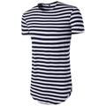 Men's Unisex T shirt Tee Striped Round Neck Black Red Navy Blue Light Grey Plus Size Daily Sports Short Sleeve Print Clothing Apparel Basic