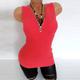 Women's Tank Top Cotton Solid Colored Daily Zipper Quarter Zip Black Sleeveless Basic Half Zip V Neck Summer Spring