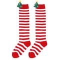 Kids Girls' Stockings red and white-thin green and white strips blue and red stripsStriped Print Spring Fall Cute Home 3-12 Years