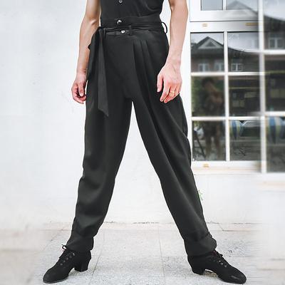 Latin Dance Pants Solid Men's Performance Daily Wear High Polyester