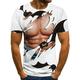 Men's T shirt Tee Tee Funny T Shirts Graphic Muscle Round Neck White / Black Black White Blue Brown 3D Print Daily Holiday Short Sleeve 3D Print Clothing Apparel Sports Casual Muscle