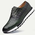 Men's Sneakers Formal Shoes Dress Shoes Sporty Athletic Office Career Leather Italian Full-Grain Cowhide Comfortable Slip Resistant Lace-up Black Burgundy Blue