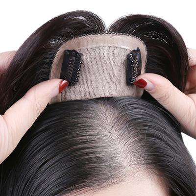 Women's Human Hair Toupees Front Neat Bang Hair Fake Fringe Clip in Bang Cover White Hair Natural Extensions For Women Wig Hairpiece for Women with Thinning Hair