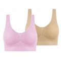 2 Pack Underwear Women's Plus Size Deep U Comfortable Beauty Back Yoga Vest with Pads No Steel Ring Gathered Shock-proof Sports Bra