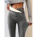 Women's Sherpa Solid Color 1# 2# Lounge High Waist Athletic Athleisure Fall Winter