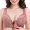Women's Lace Bras Fixed Straps Sheer Bras Full Coverage V Neck Breathable Lace Pure Color Front Closure Date Casual Daily Nylon Sexy 1PC Black Gray / Bras Bralettes / 1 PC