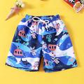 Kids Boys Beach Shorts Leaf Soft Comfort Shorts Outdoor Tropical Sports Daily Yellow Navy Blue Blue Mid Waist