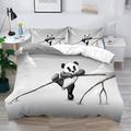 3D Bedding Panda Rabbit print Print Duvet Cover Bedding Sets Comforter Cover with 1 print Print Duvet Cover or Coverlet,2 Pillowcases for Double/Queen/King