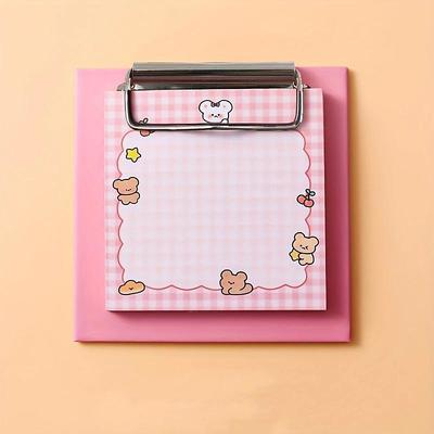 Cute Mini Board Clip Sticky Note Set Student Sticky Note Book Non-Adhesive Small Fresh Small Book Notepad, Back to School Gift