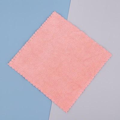 Coral Velvet Square Towel Kitchen Dishcloth Soft Absorbent Small Handkerchief Plain Color Saliva Towel Baby And Children Hand Towel