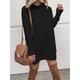 Women's Sweater Dress Pullover Sweater Jumper Turtleneck Ribbed Knit Polyester Oversized Fall Winter Outdoor Daily Holiday Stylish Casual Soft Long Sleeve Solid Color Black White Red S M L