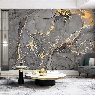 Cool Wallpapers Wall Mural Abstract Marble Wallpaper Grey Covering Sticker Peel and Stick Removable PVC/Vinyl Material Self Adhesive/Adhesive Required Wall Decor for Living Room, Kitchen, Bathroom