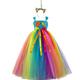 Girls' Sleeveless Rainbow Unicorn 3D Printed Graphic Dresses Princess Sweet Maxi Dress Kids Toddler Performance Party Special Occasion Mesh