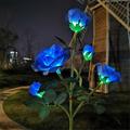 5 Head LED Solar Rose Orchid Flower Light Outdoor Garden Waterproof Simulation Lawn Lamp Wedding Party Christmas Decor Landscape Light